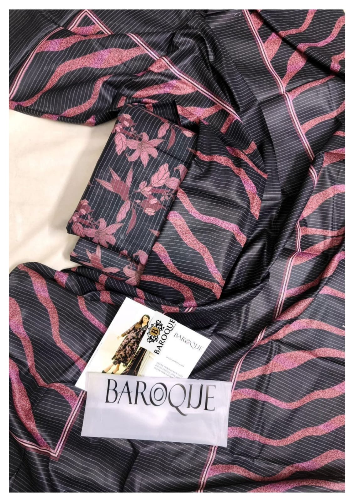 BAROQUE Unstitched 3 Piece Suit For Women BQ-010