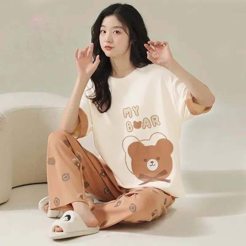 Brown Teddy Nighty Suit For Women