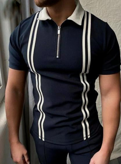 Men Double Stripe Polo P-013