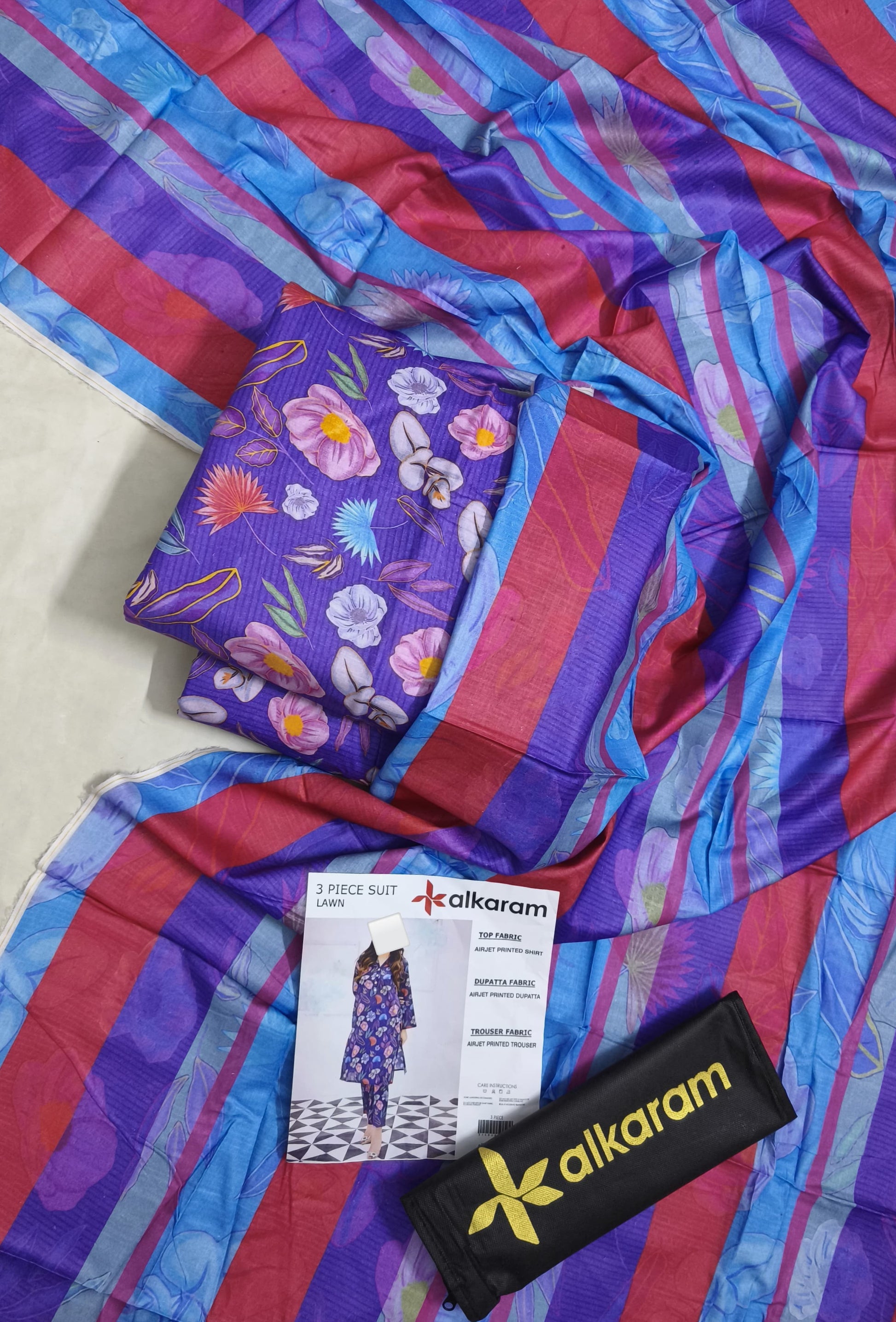 AlKaram Unstitched 3 Piece Suit For Women AK-03