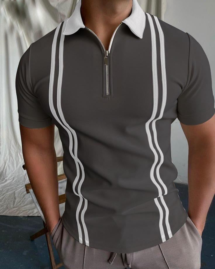 Men Double Stripe Polo P-014