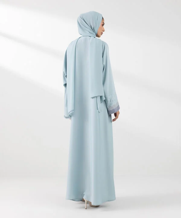 Sky Blue Hand Embellished Abaya Set