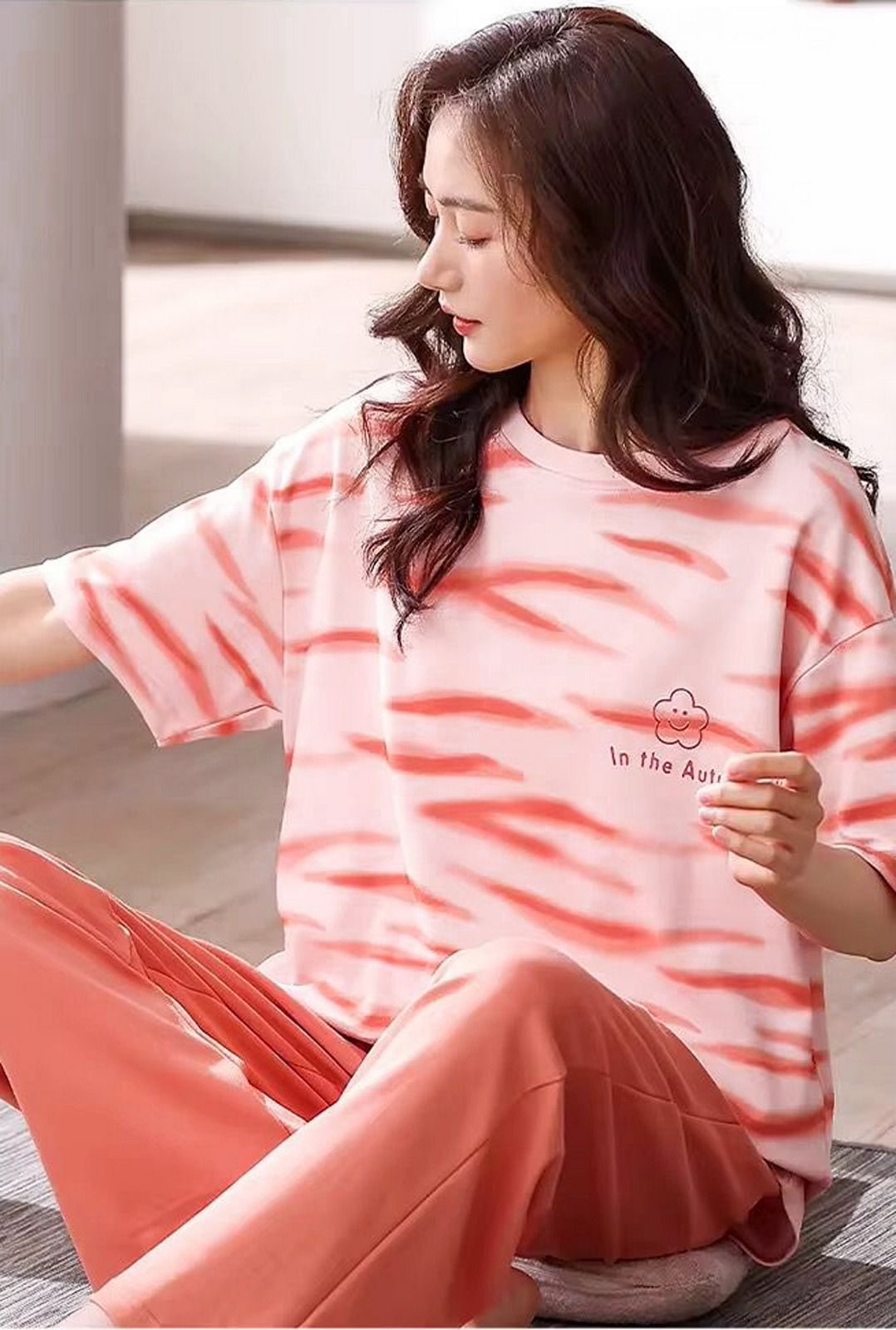 Pink Lining Nighty Suit For Women