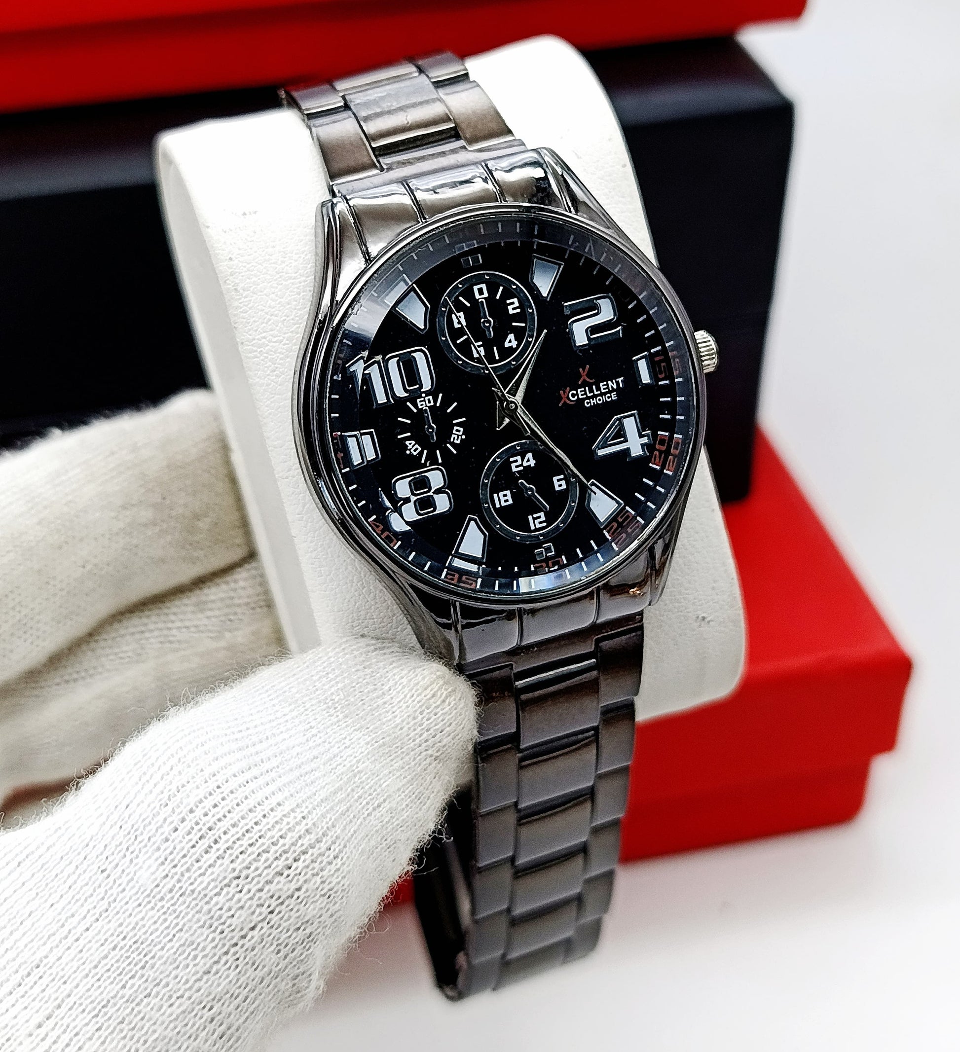 Premium Men Black Xcellent Chain Watch