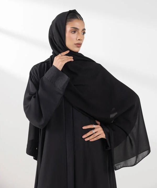 Embroidered Abaya Set Black