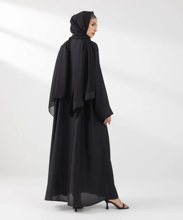 Embroidered Abaya Set Black