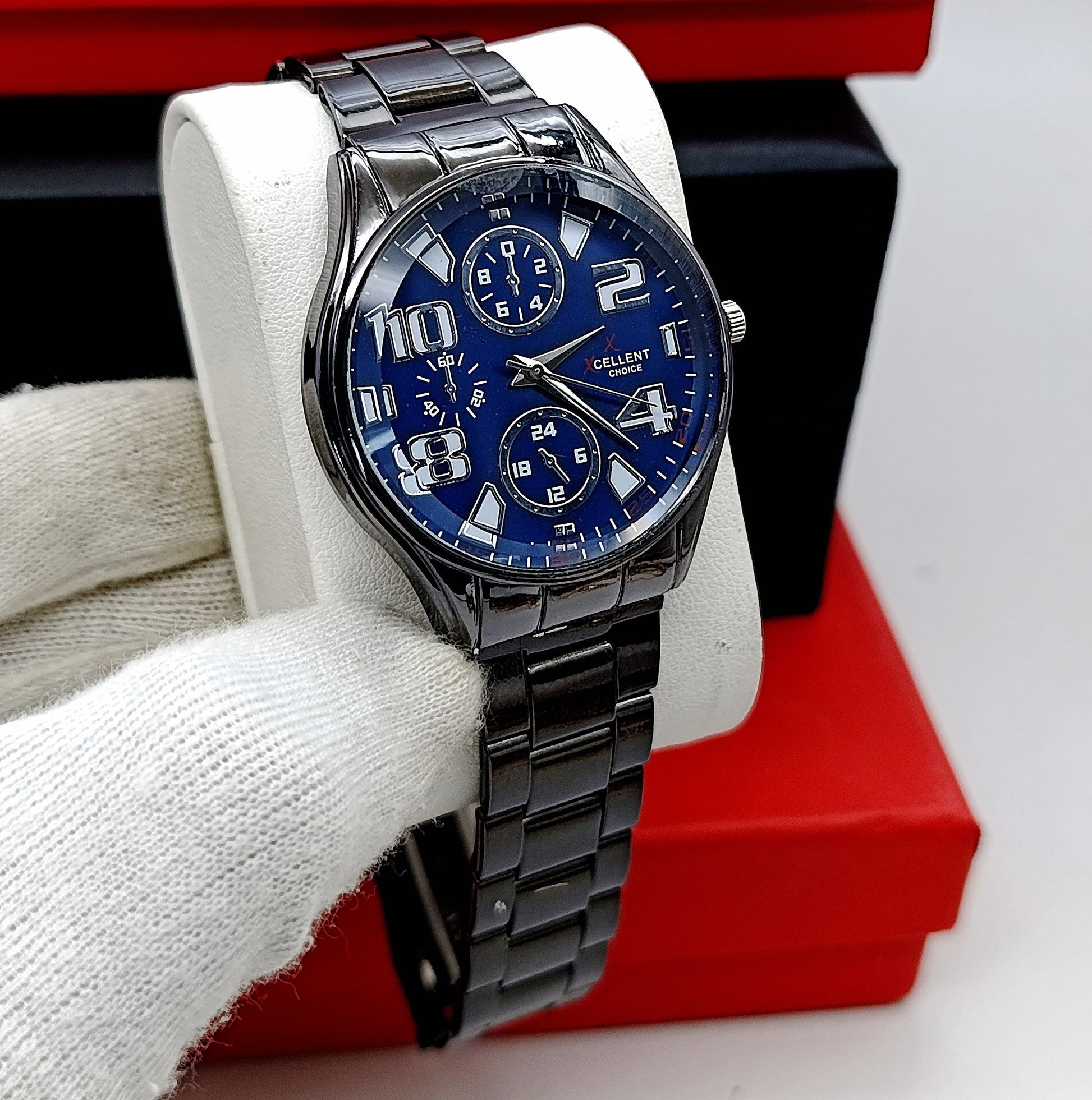 Premium Men Royal Blue Xcellent Chain Watch