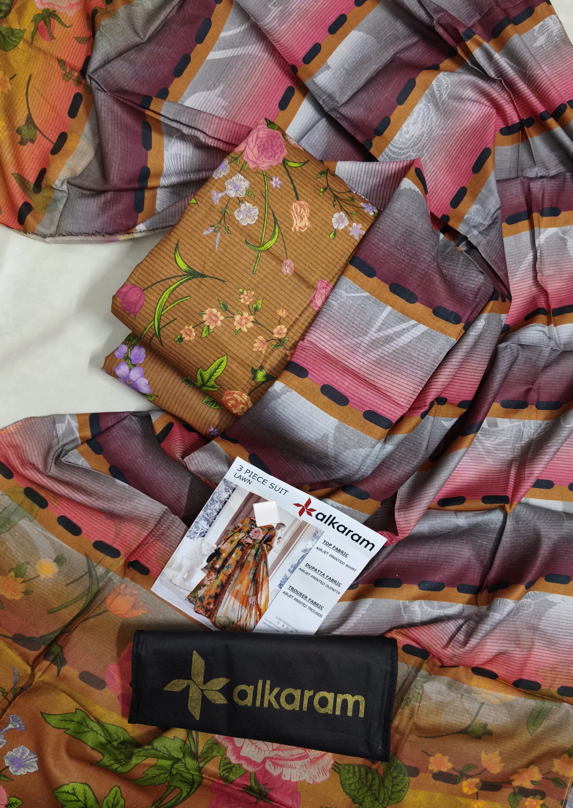 AlKaram Unstitched 3 Piece Suit For Women AK-07