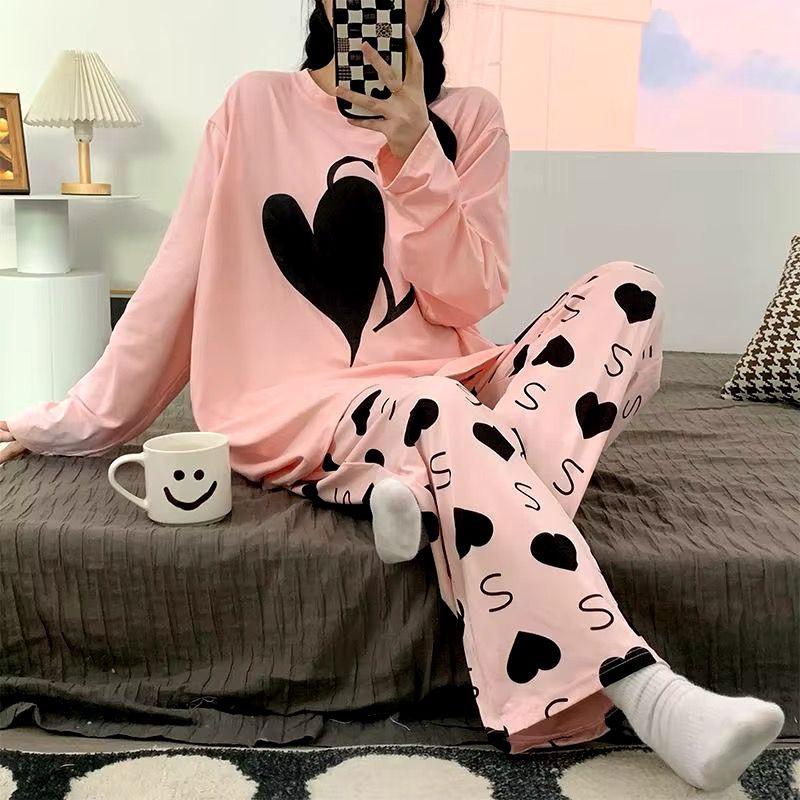 Pink Love Nighty Suit For Women