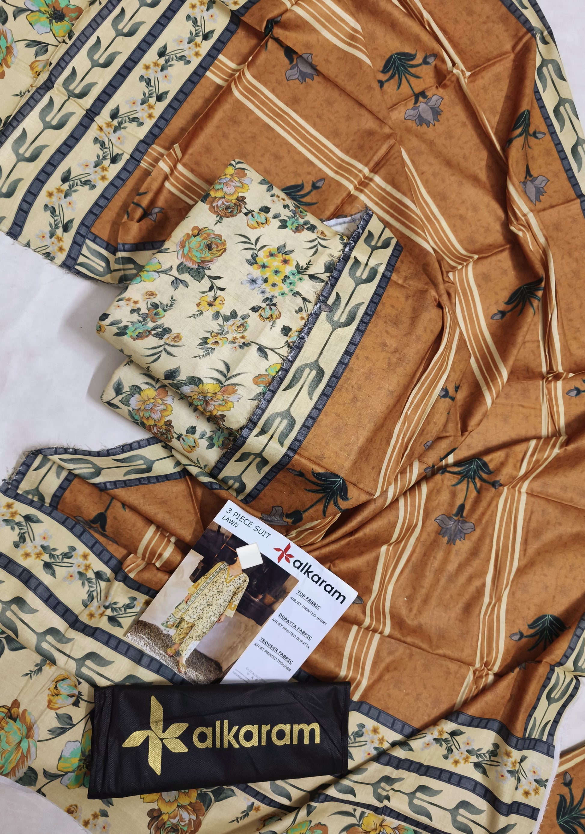 AlKaram Unstitched 3 Piece Suit For Women AK-09