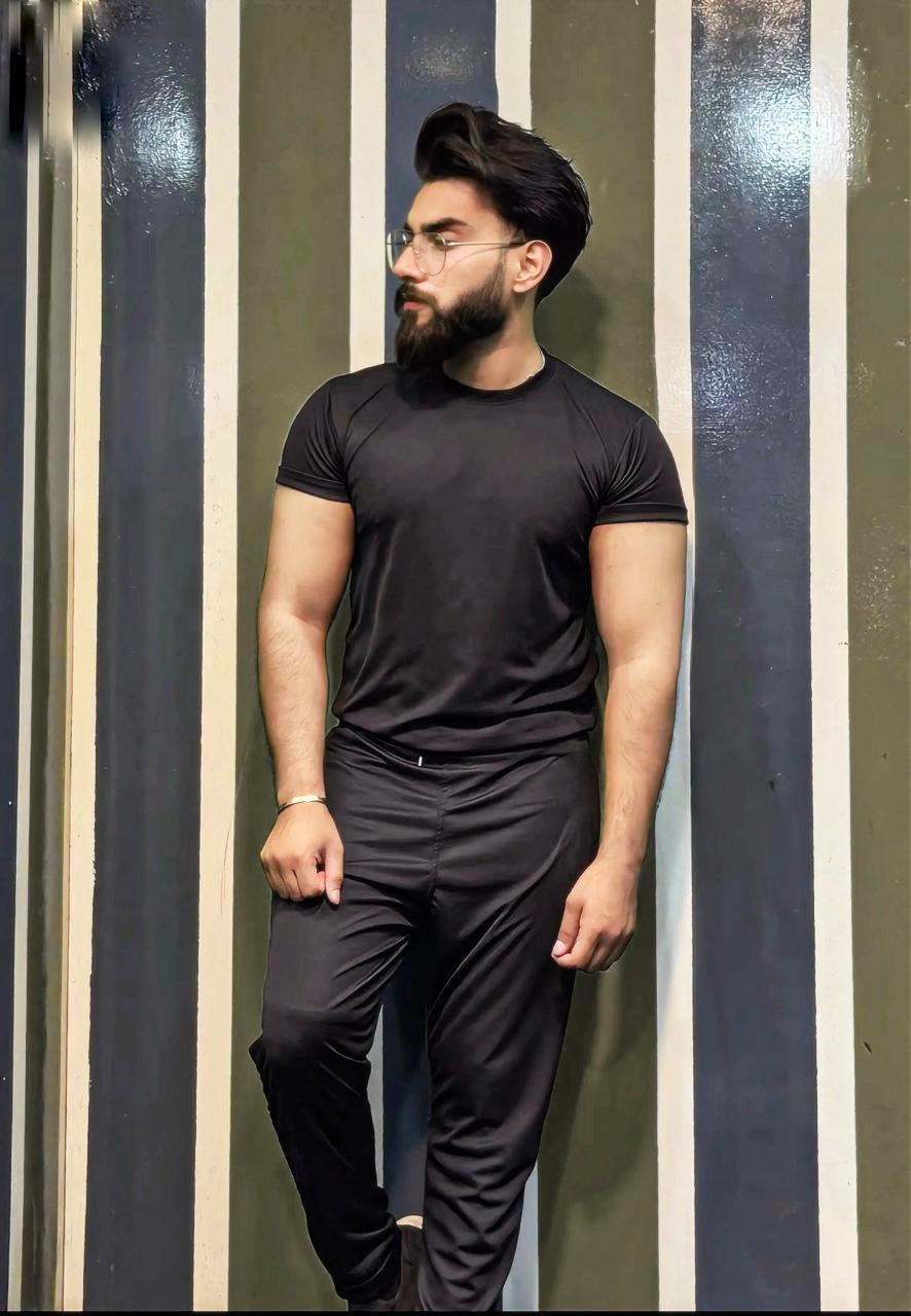 Men Dry fit Black Tracksuit
