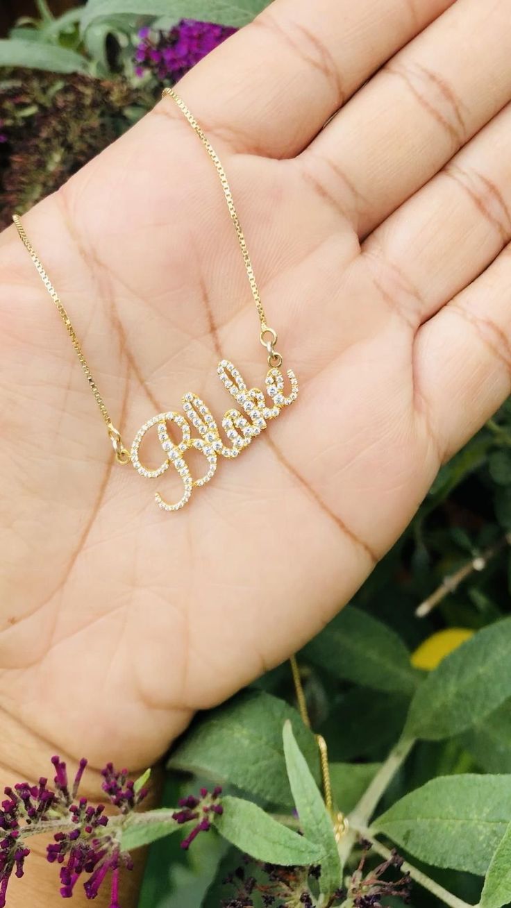 Customize Name Necklace 18 Karat Gold Pawnable