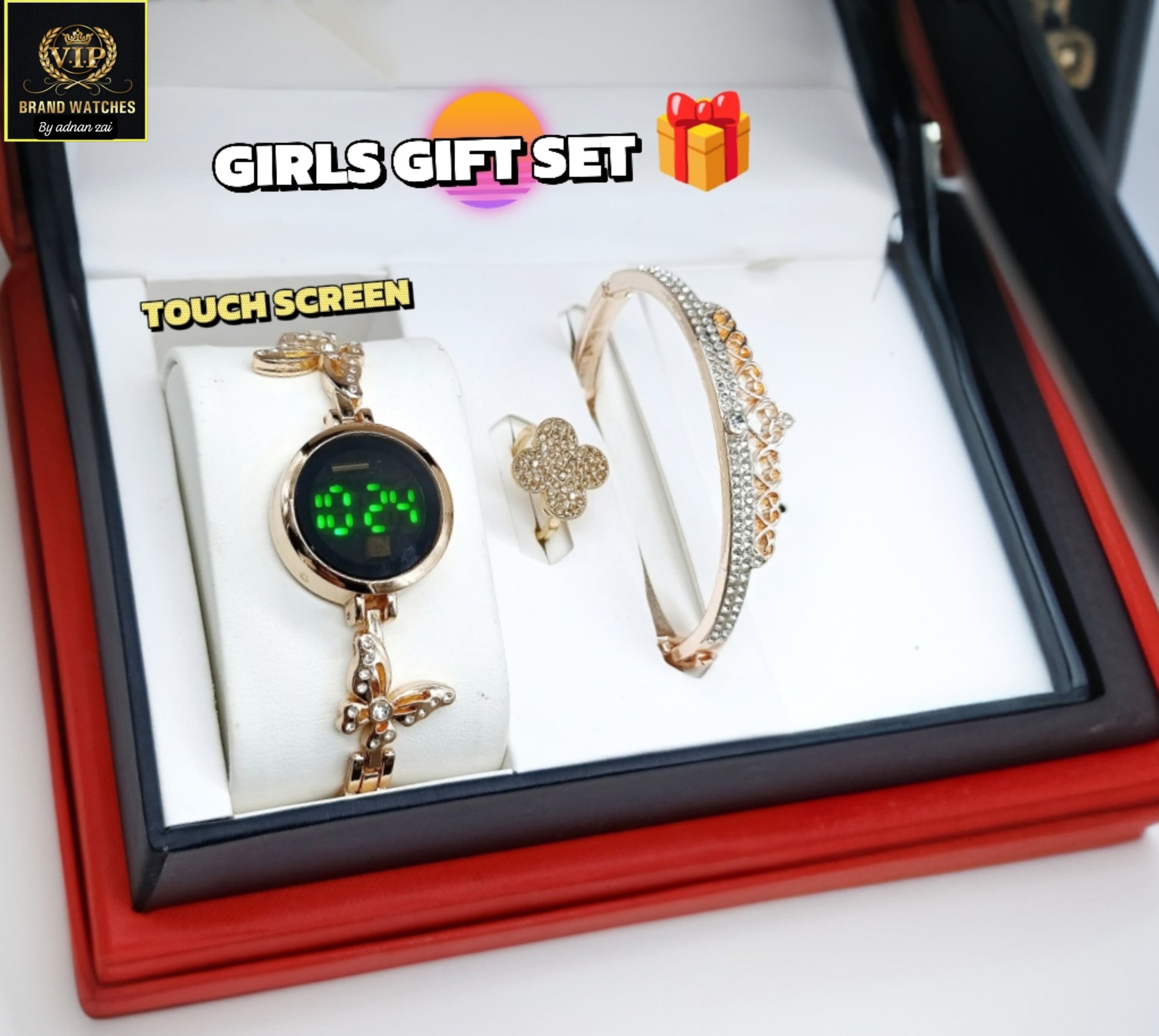 Girl's Daimonds Stone Touch Screen Watch With Set TS-01