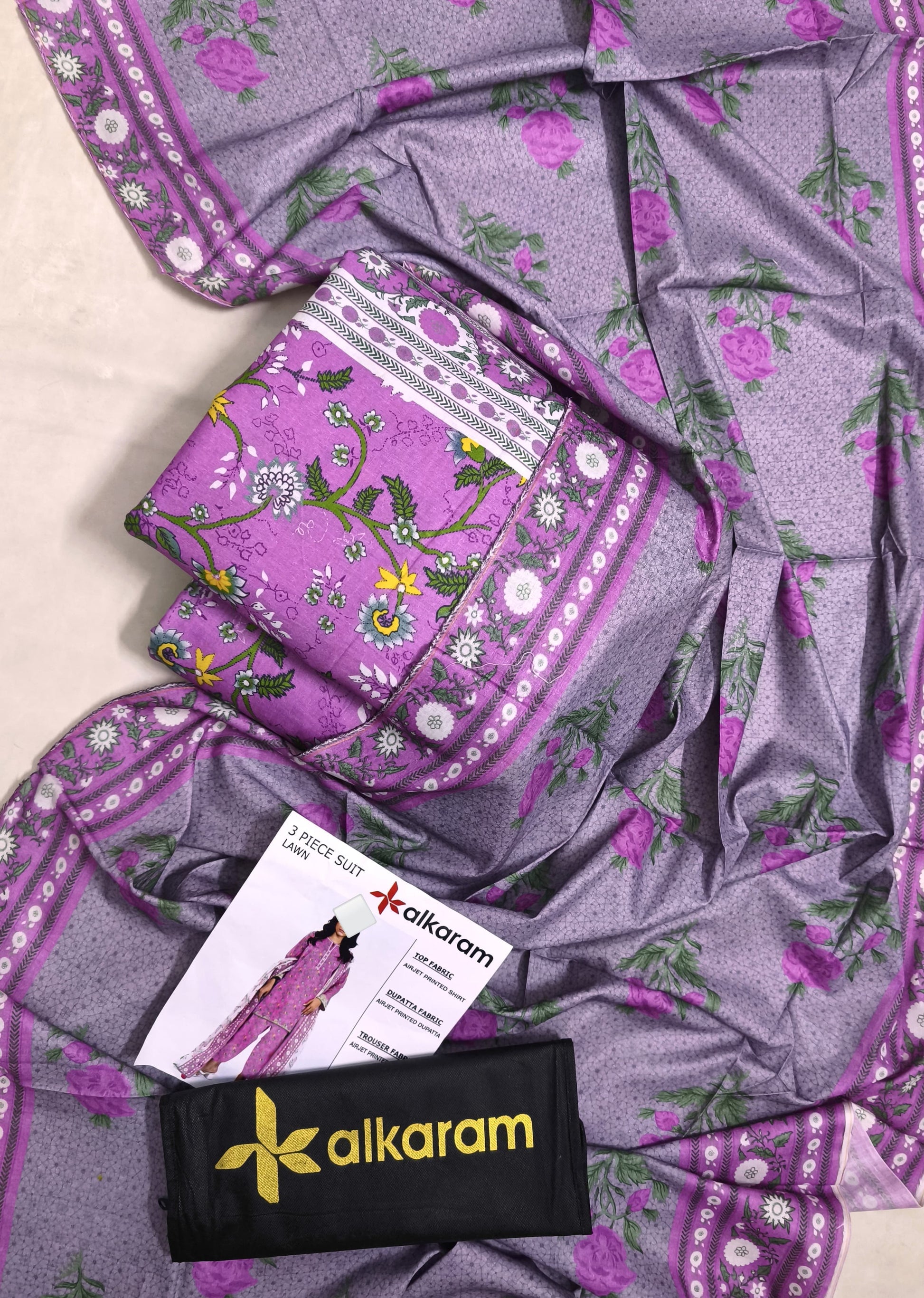 AlKaram Unstitched 3 Piece Suit For Women AK-010