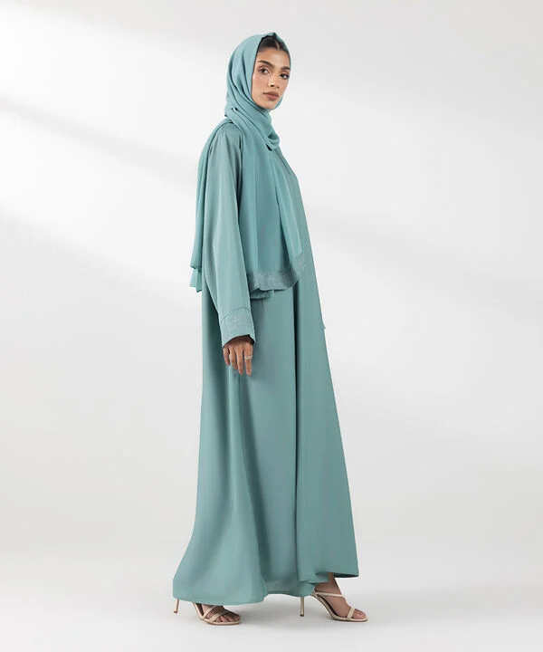 Embroidered Abaya Set