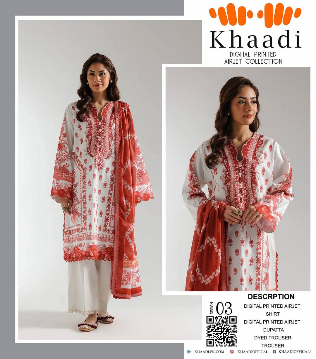 KHAADI Unstitched 3 Piece Suit For Women KHA-02