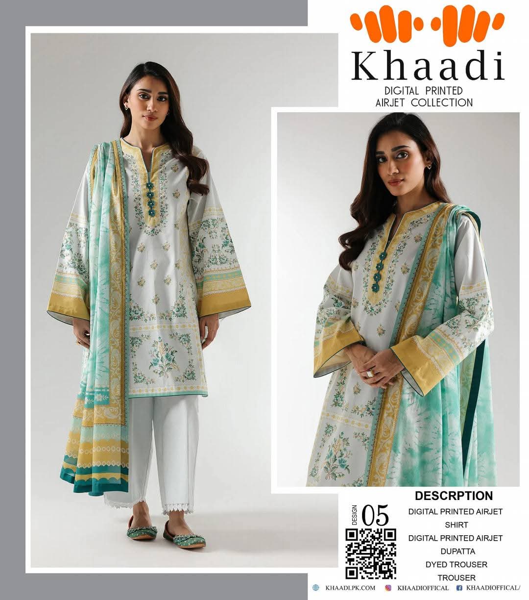 KHAADI Unstitched 3 Piece Suit For Women KHA-03