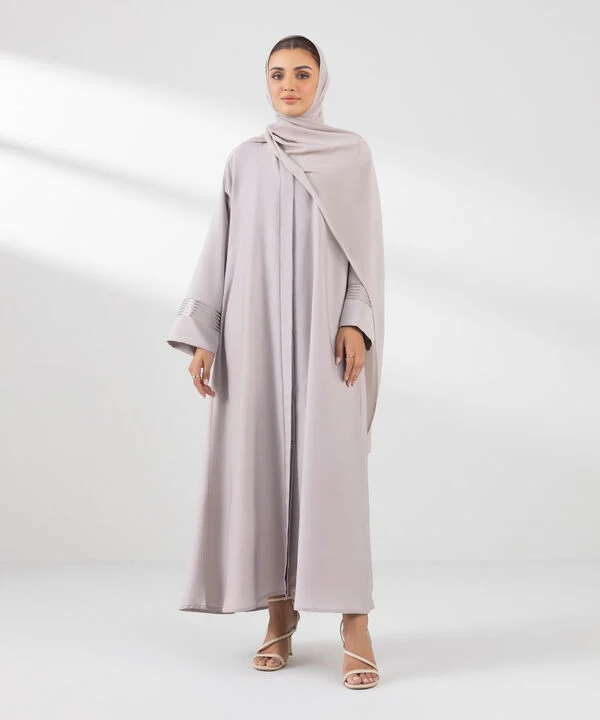 Embroidered Button Through Abaya