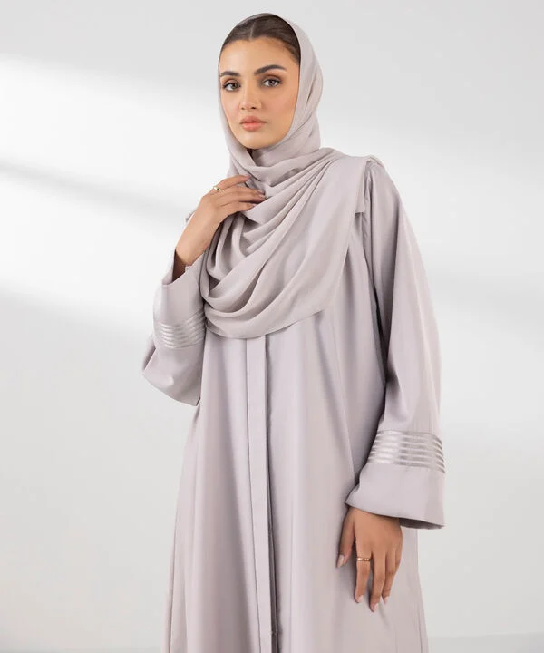 Embroidered Button Through Abaya