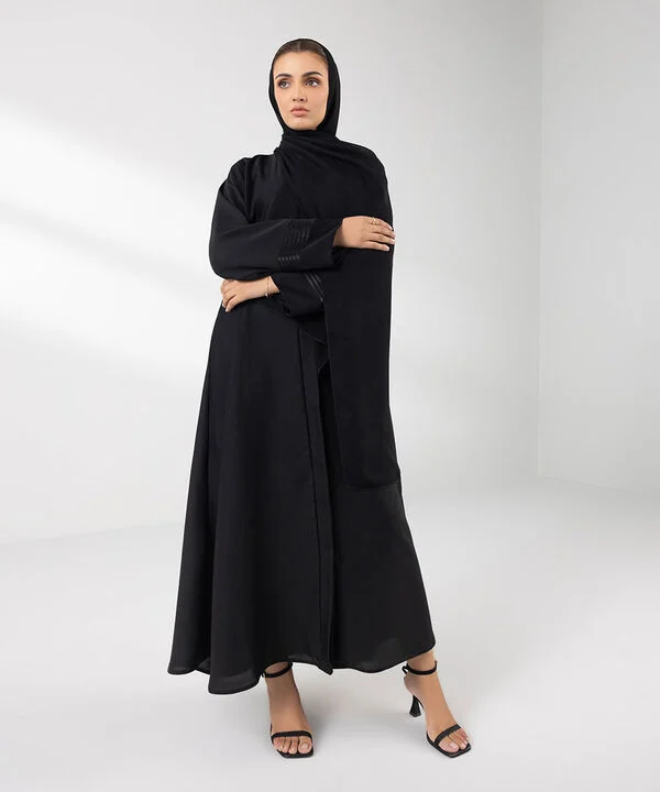 Embroidered Button Through Abaya