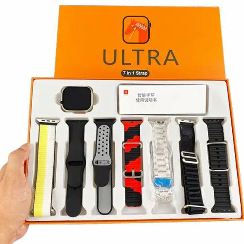 7 in 1 Smart Watch - 7 Straps Smart watch Ultra watch 8 With Free Headphone P9