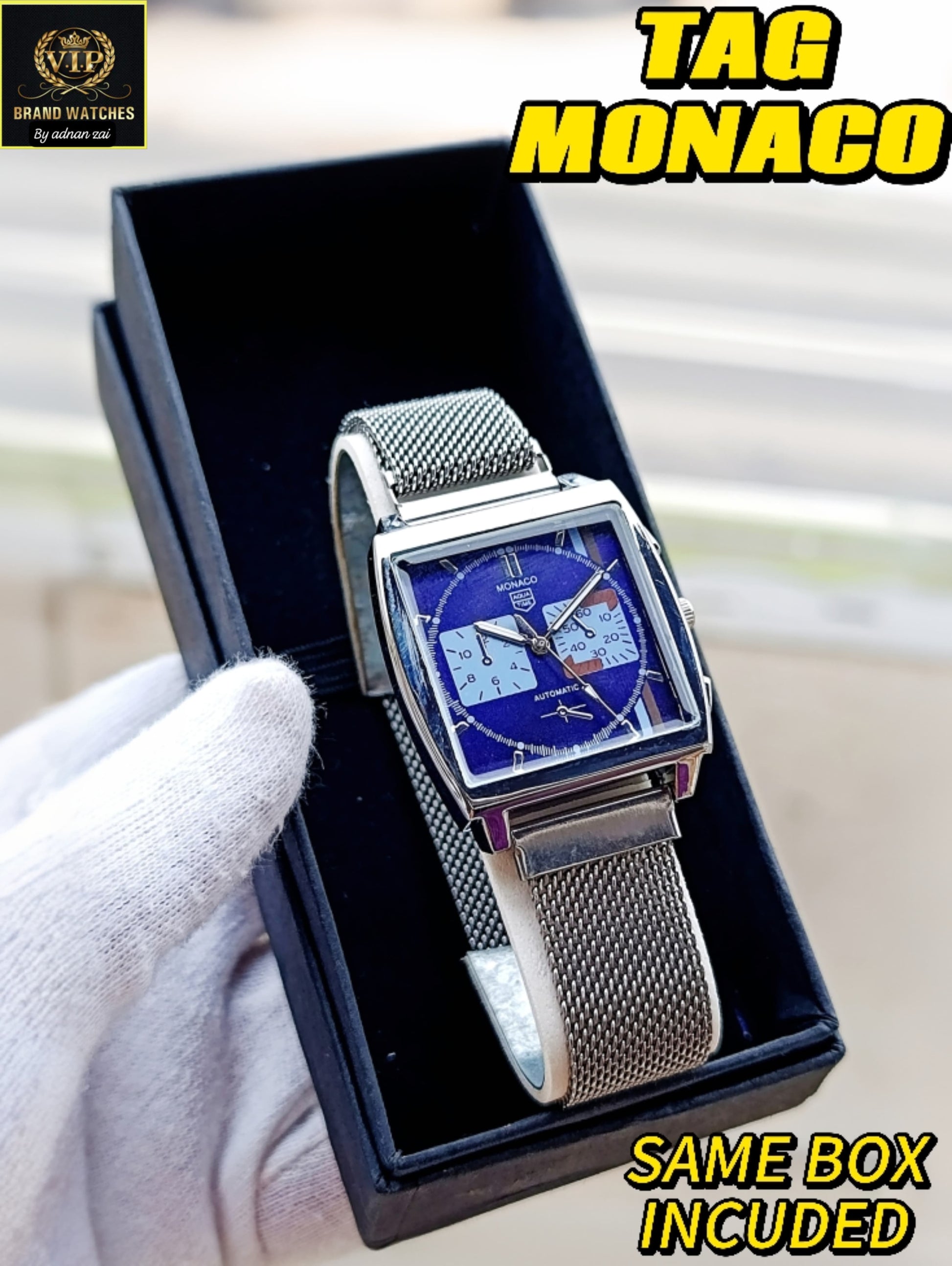 TAGHUR MONACO Royal Blue Chain Watch For Men
