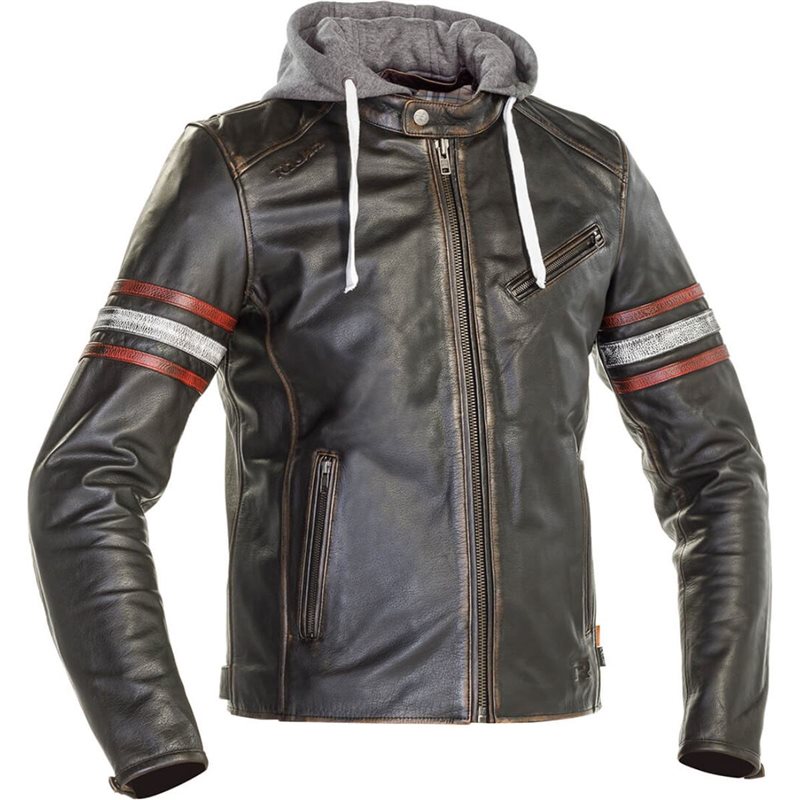 Richa Toulon  Leather Jacket Hoodie (Black|Red)