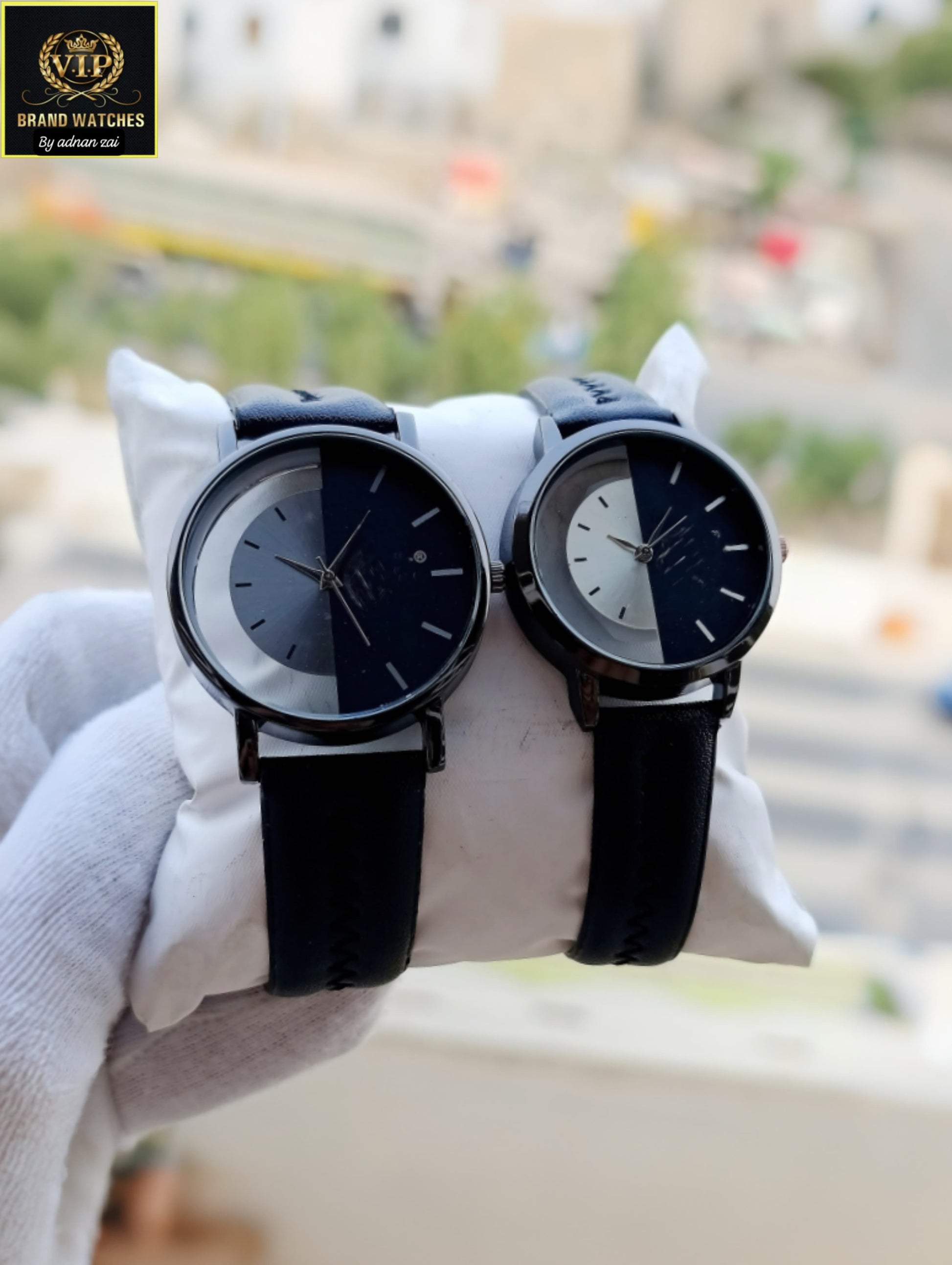 Premium Black TOMI Couple Watches Double Glass Back