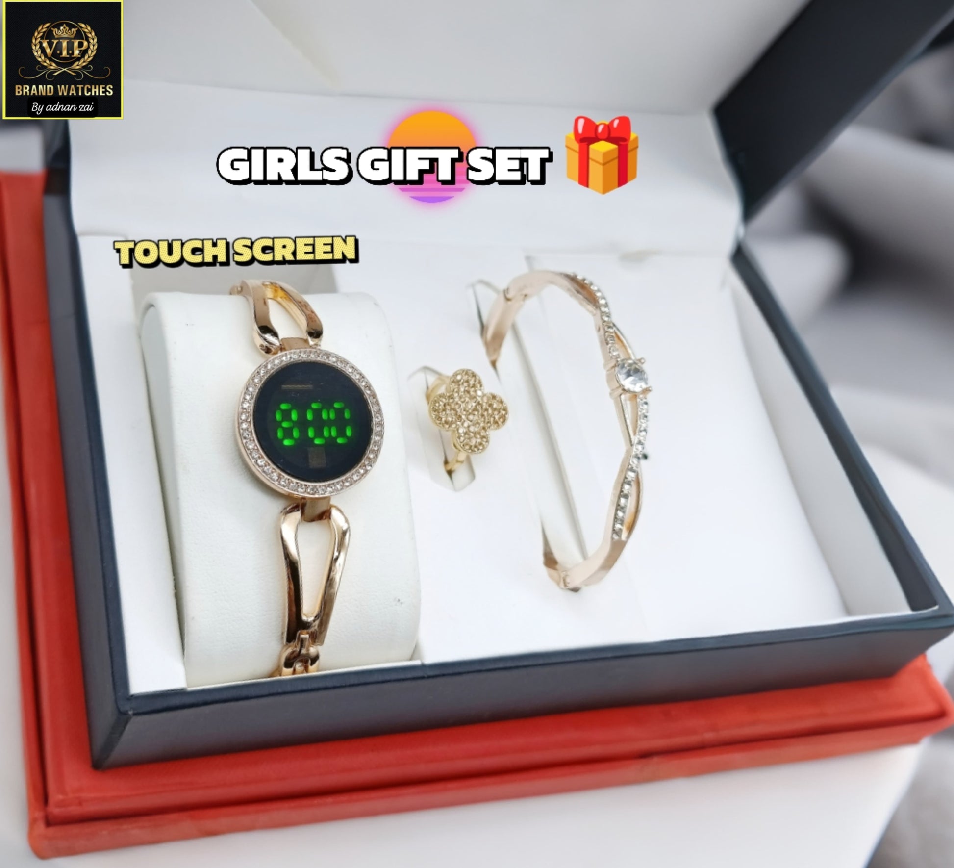 Girl's Daimonds Stone Touch Screen Watch With Set TS-02