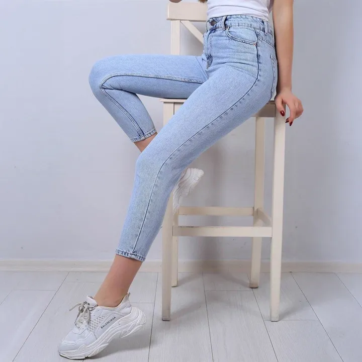 Skinny Fitted Blue Denim Jeans For Women