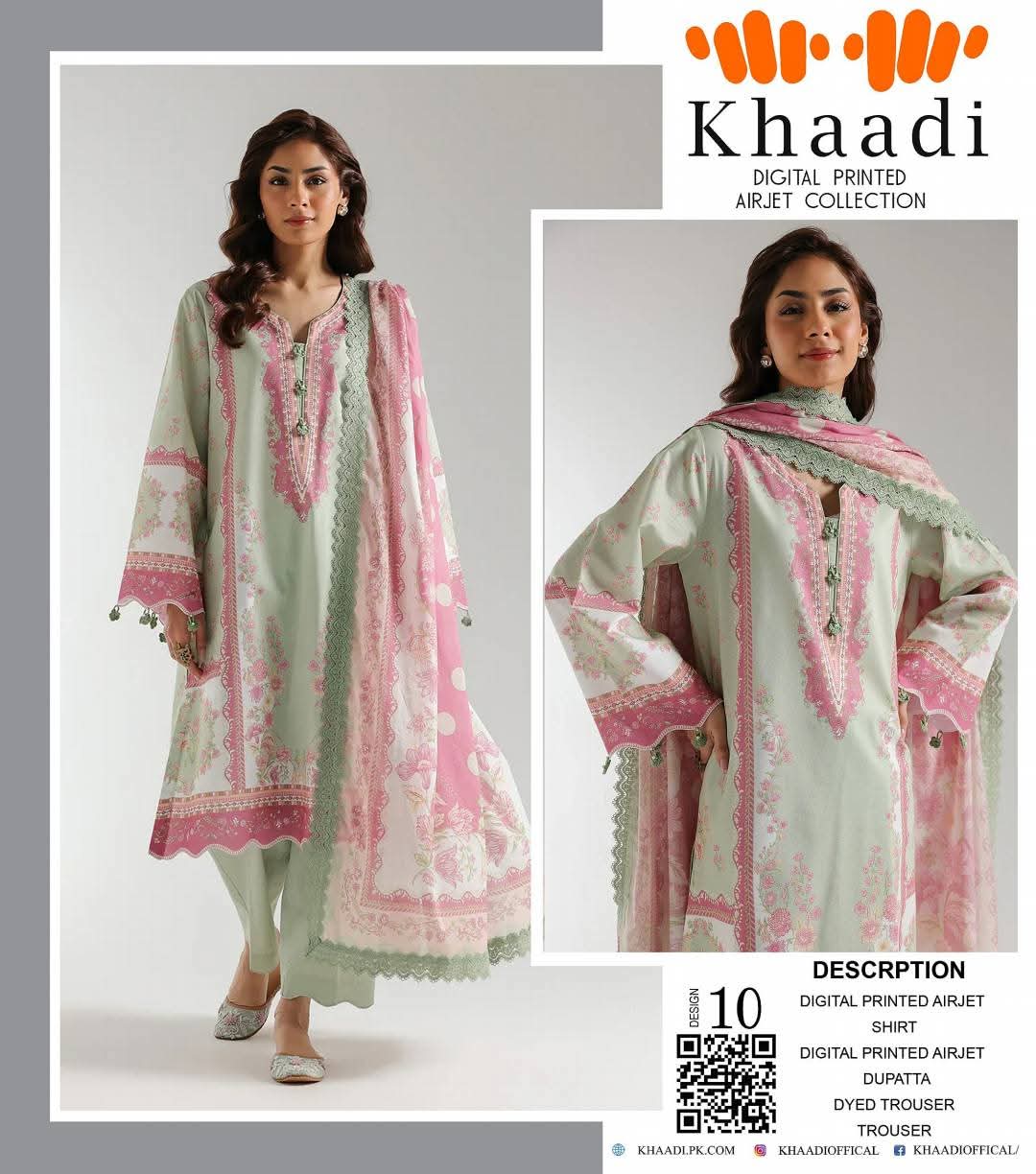 KHAADI Unstitched 3 Piece Suit For Women KHA-010