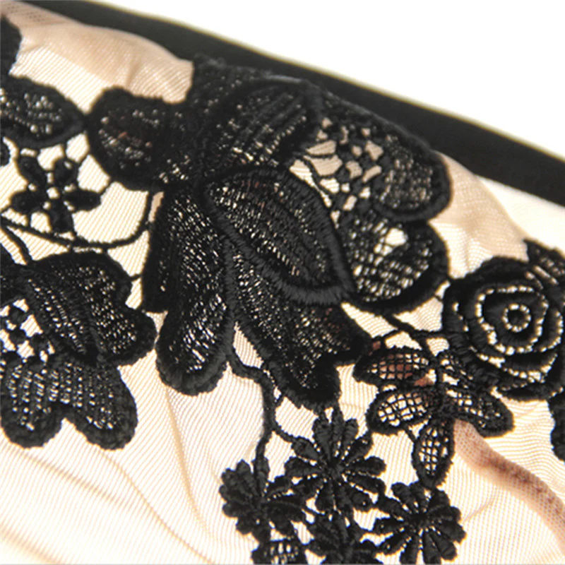 Black -Skin All Net Elegant Bra Set