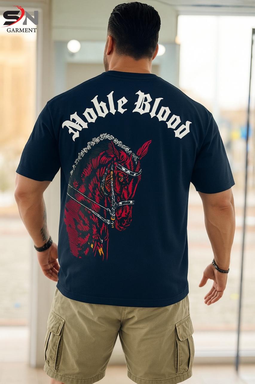 Men Drop Shoulder Blue Nobel Blood Tshirt For Men
