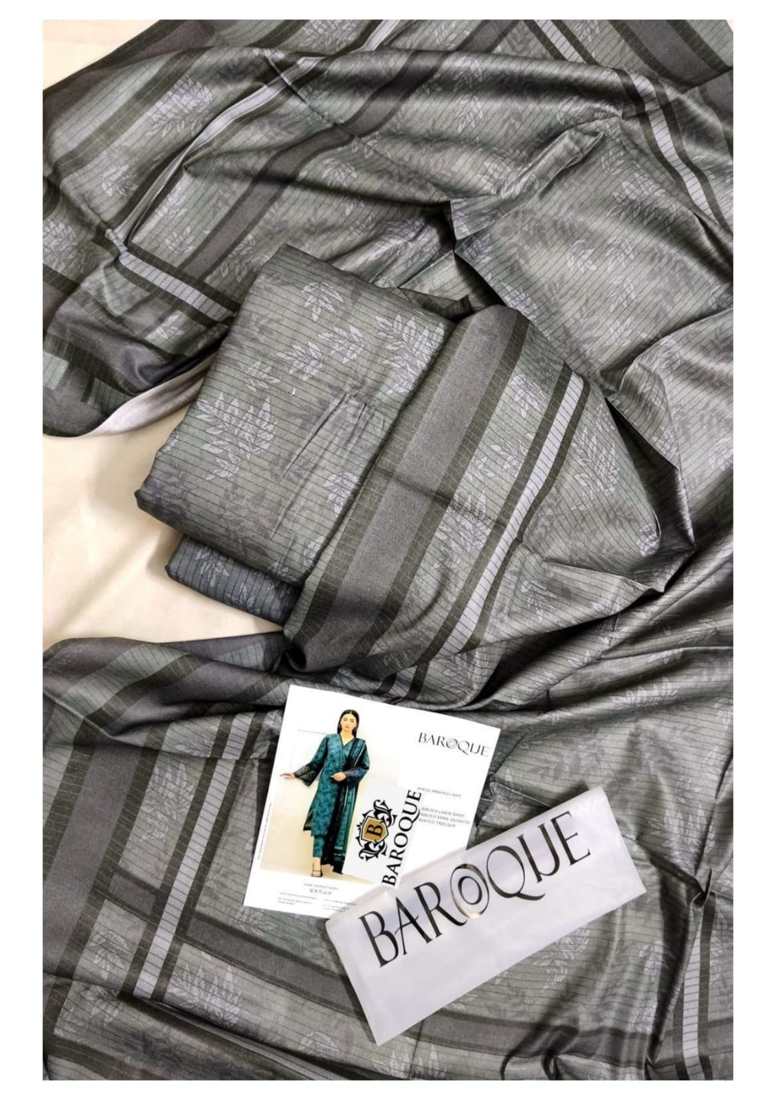 BAROQUE Unstitched 3 Piece Suit For Women BQ-3