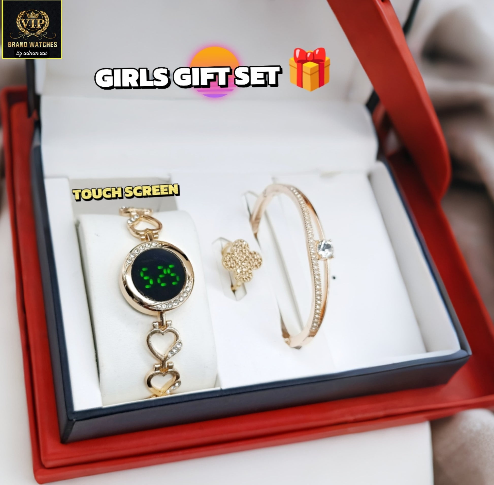 Girl's Daimonds Stone Touch Screen Watch With Set TS-03