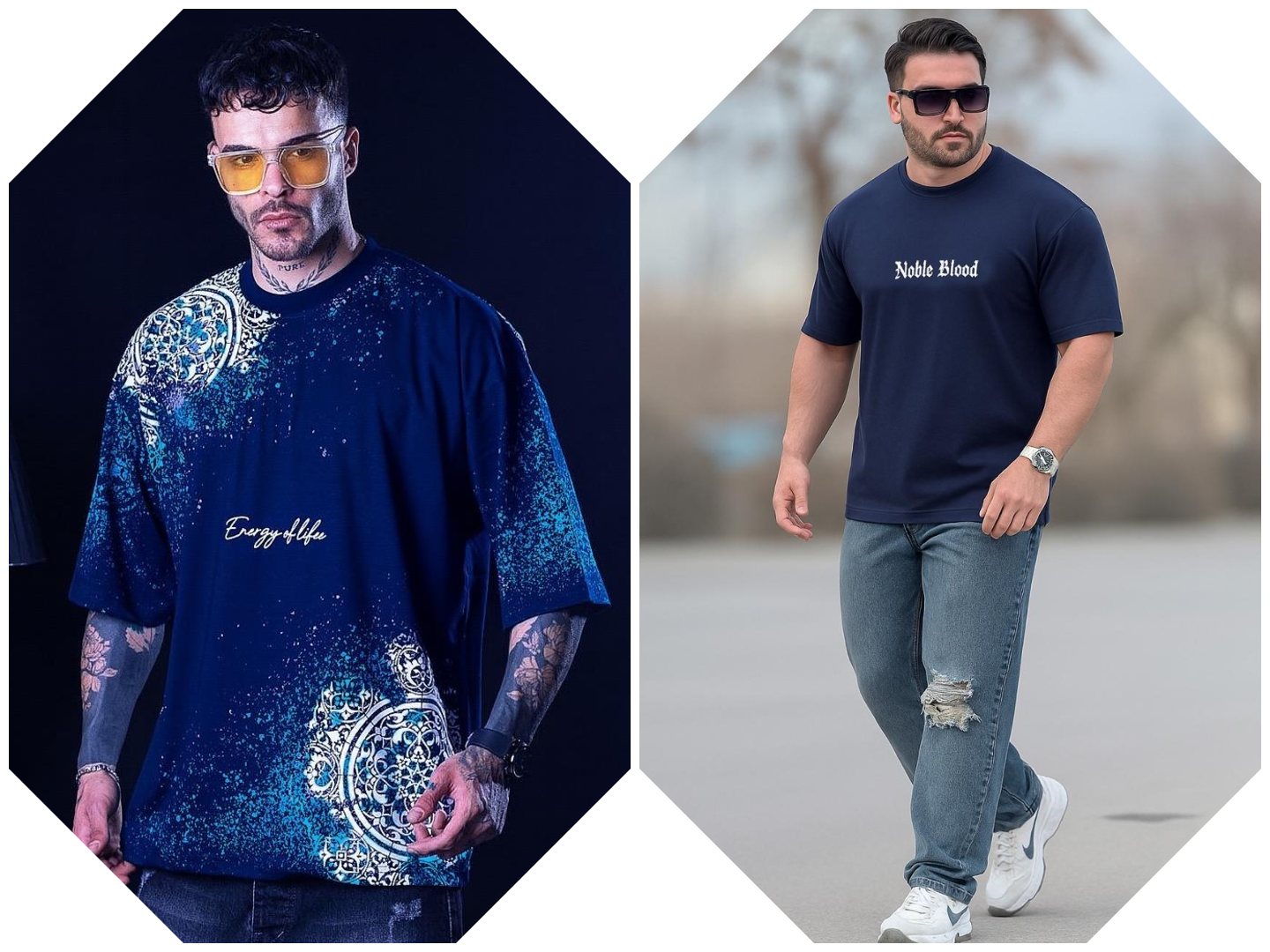 Pack Of 2 Combo Blue Tshirt Deal For Men