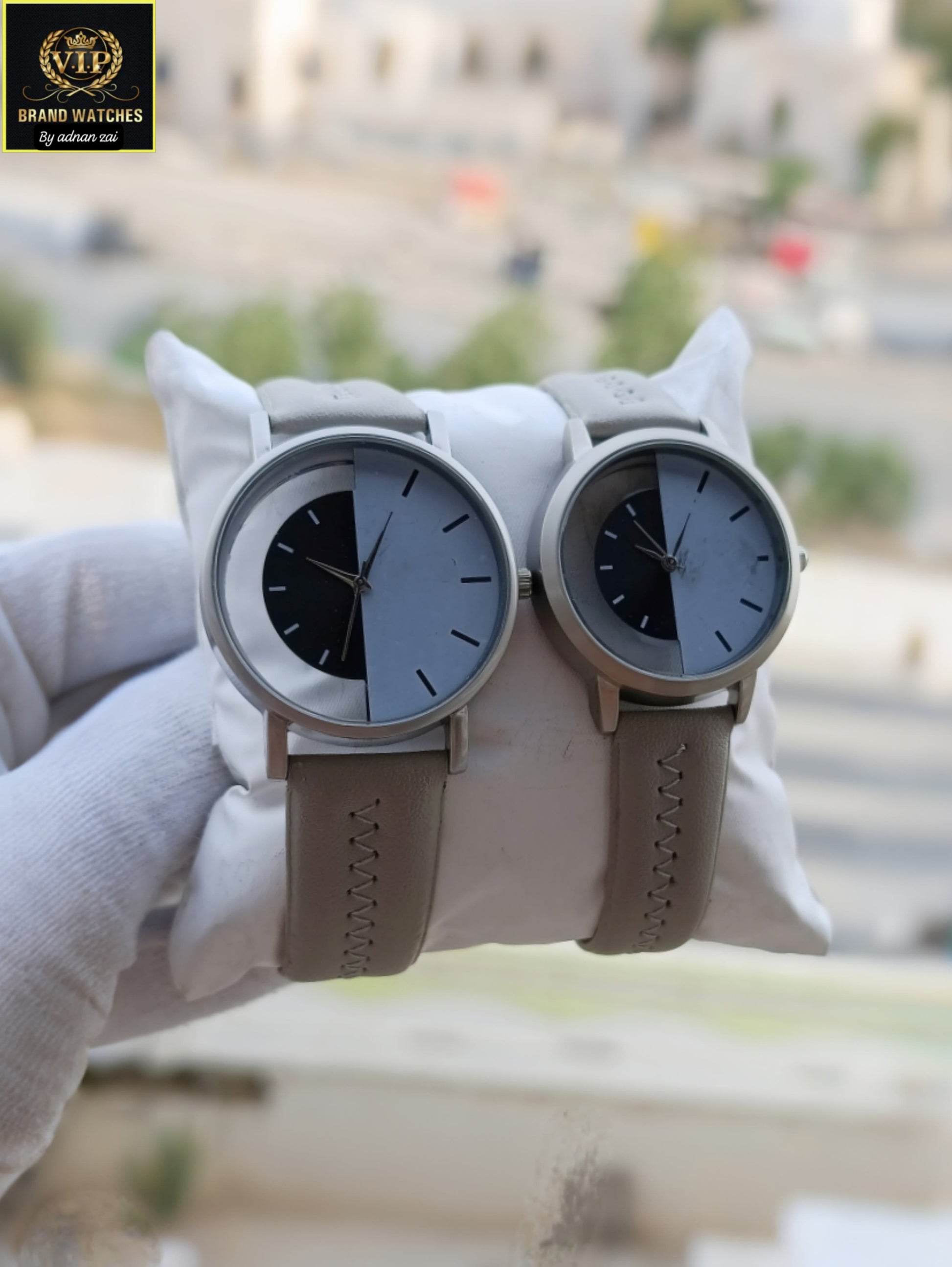 Premium Grey TOMI Couple Watches Double Glass Back