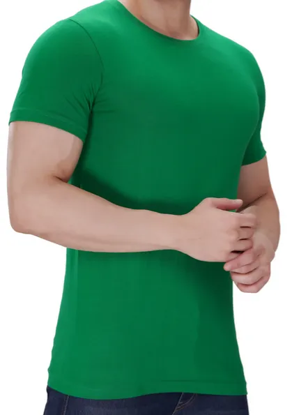 Green Round Neck Half Sleeve T-shirt