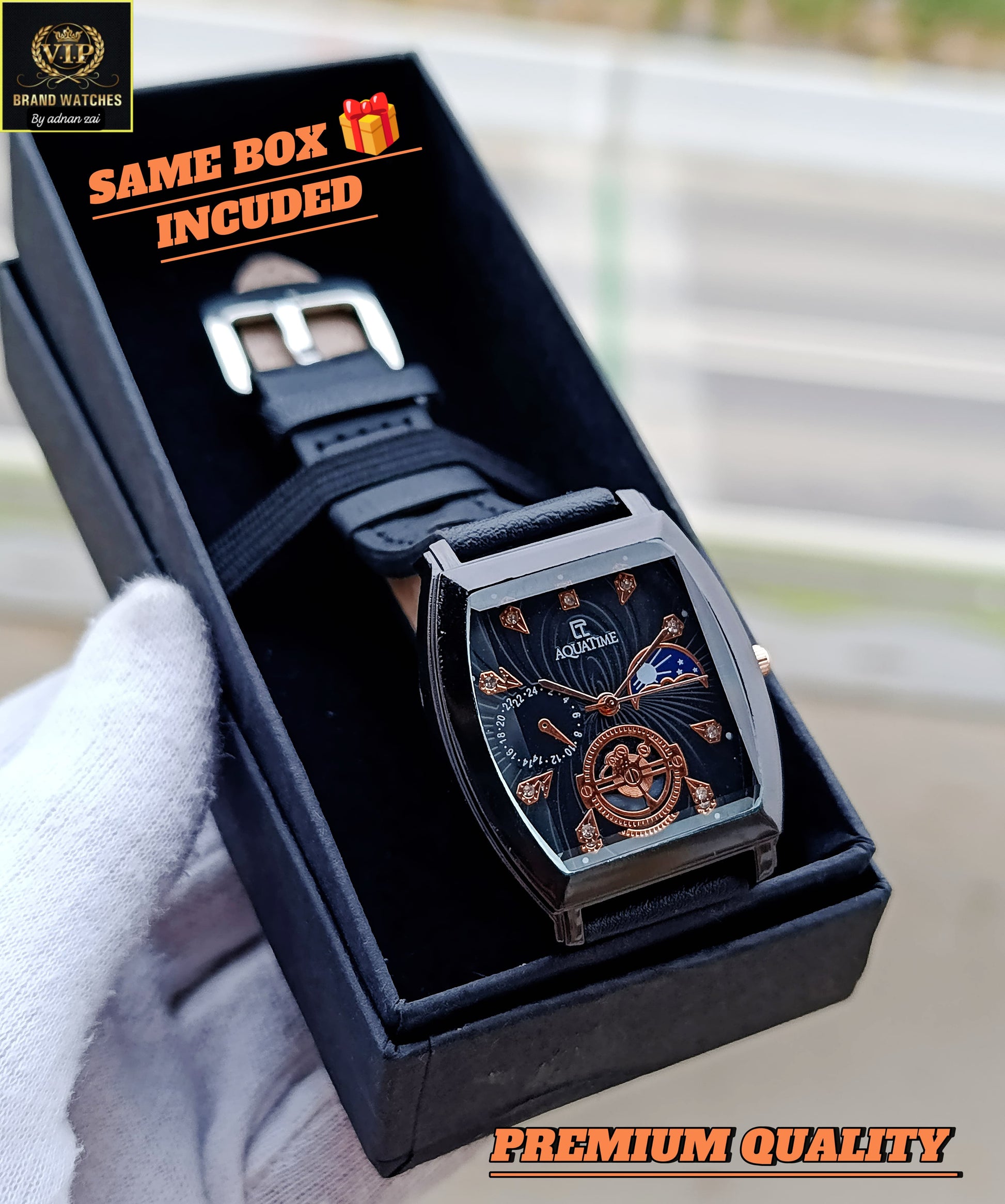 AQUA GAINT Black SKELITON Watch For Men