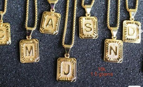 Alphabet Customize Necklace 18 Karat Gold