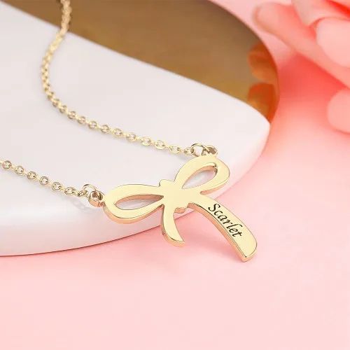 Customize Name Necklace With Pendant 18 Karat Gold