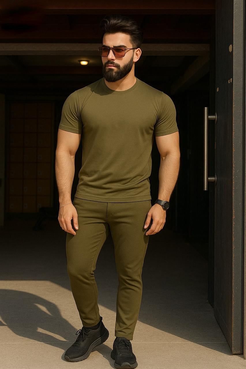 Men Dry fit Green Tracksuit