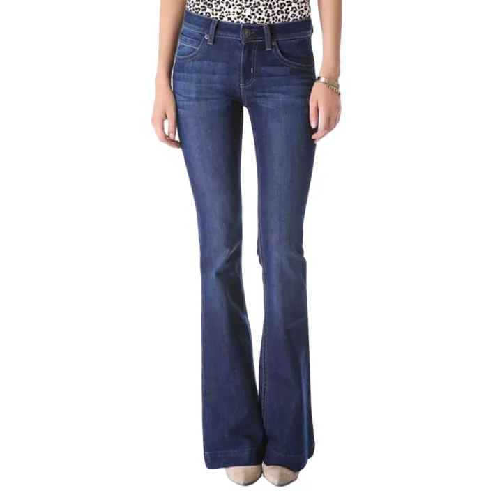 Navy Blue Denim Lose Bottom Jeans For Women