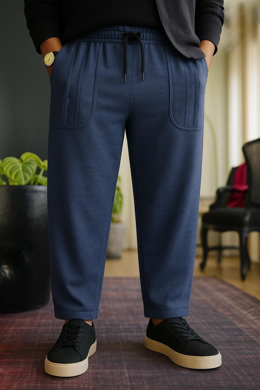 Men Baggy Blue Trouser