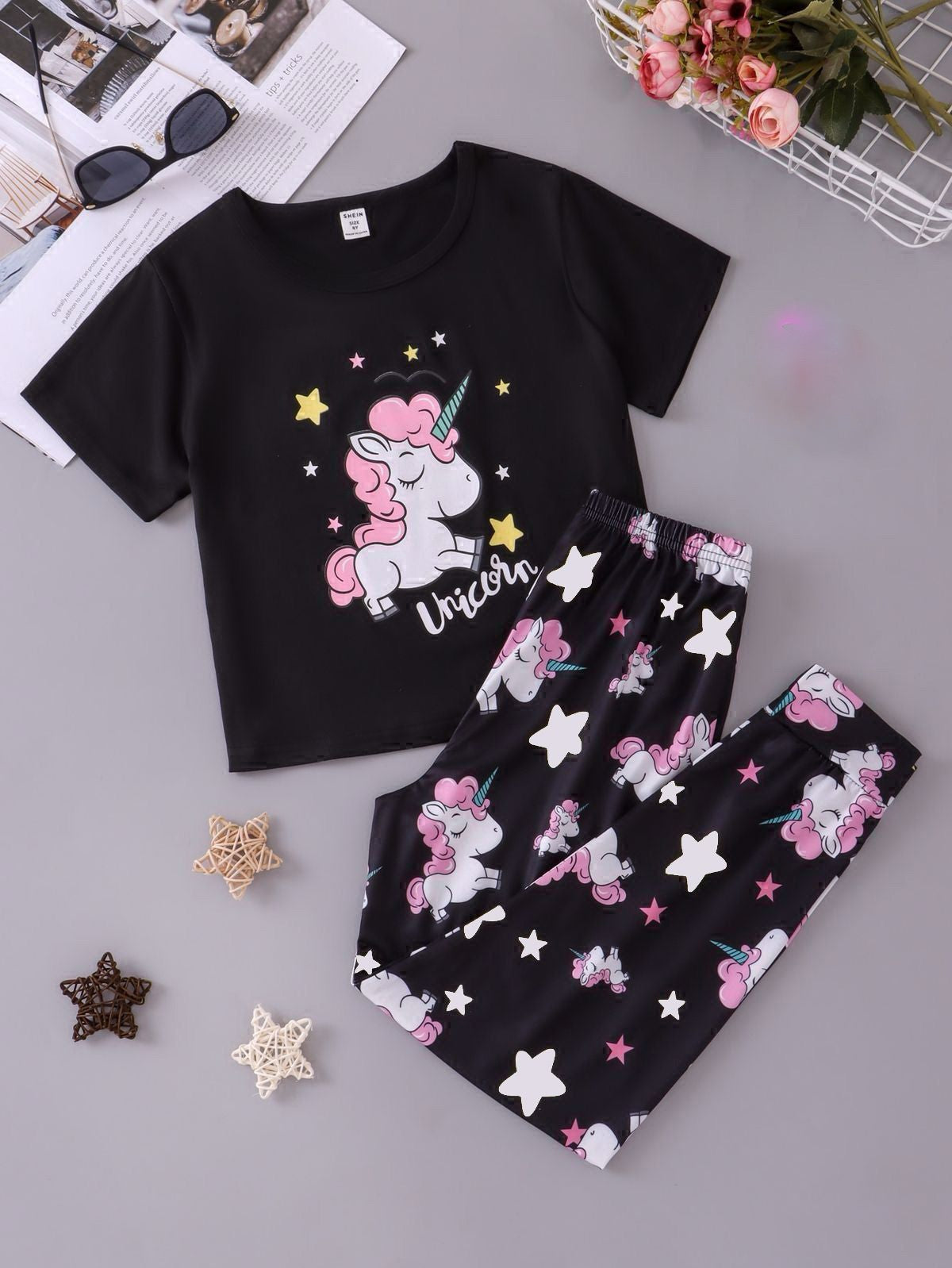 Black Unicorn Suit For Baby Girl