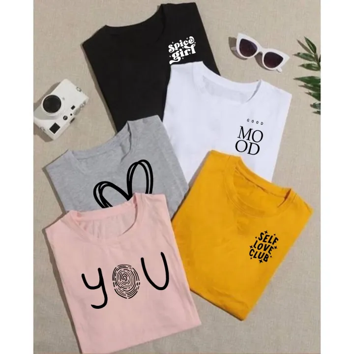Pock Of 5 Printed t-shirts For Women