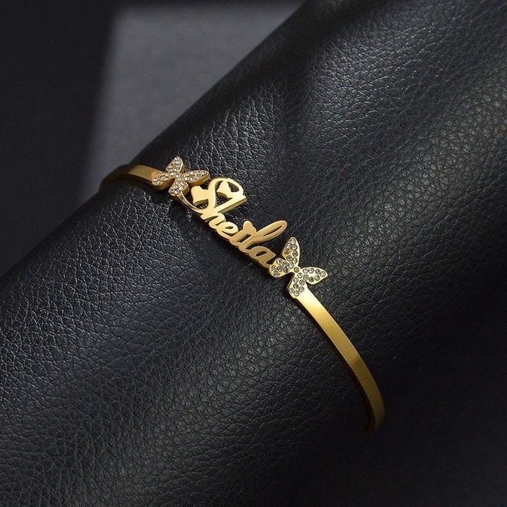 18 Karat Gold Bangle With Customize Name