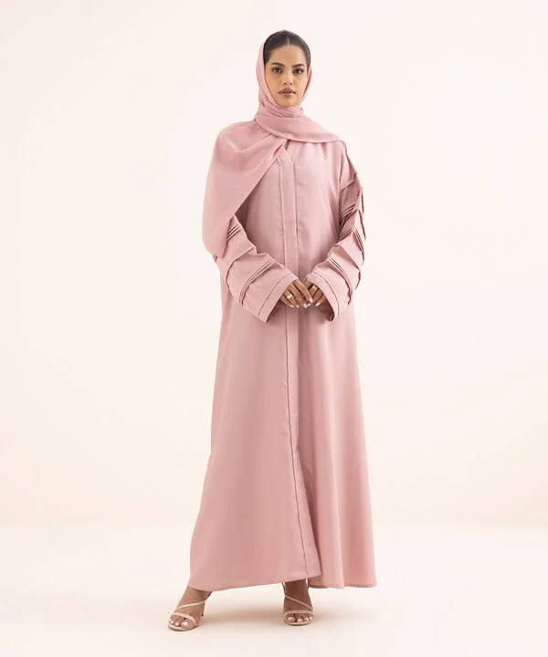 Pink Button Through Abaya