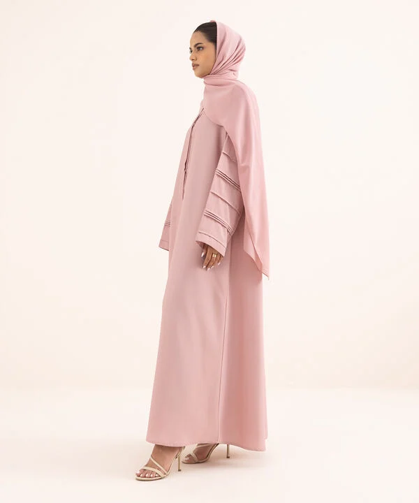 Pink Button Through Abaya