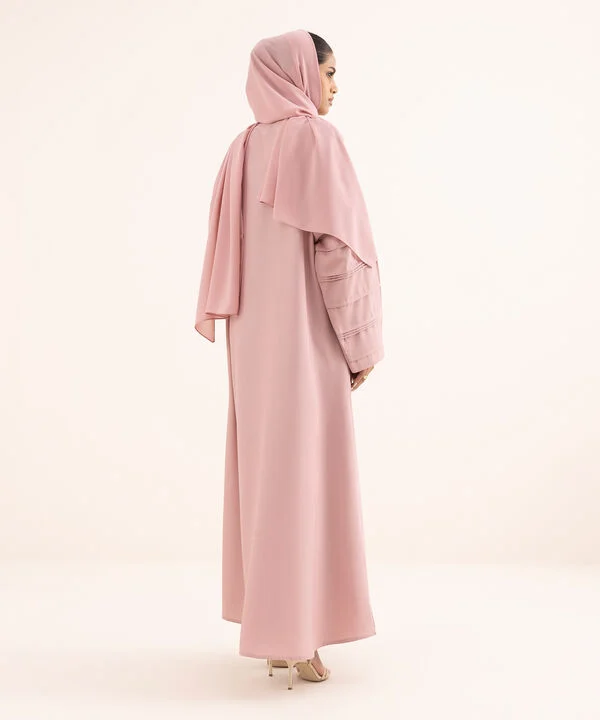 Pink Button Through Abaya